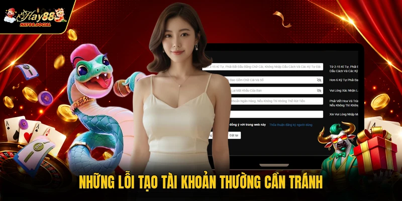 Những lỗi tạo tài khoản thường cần tránh